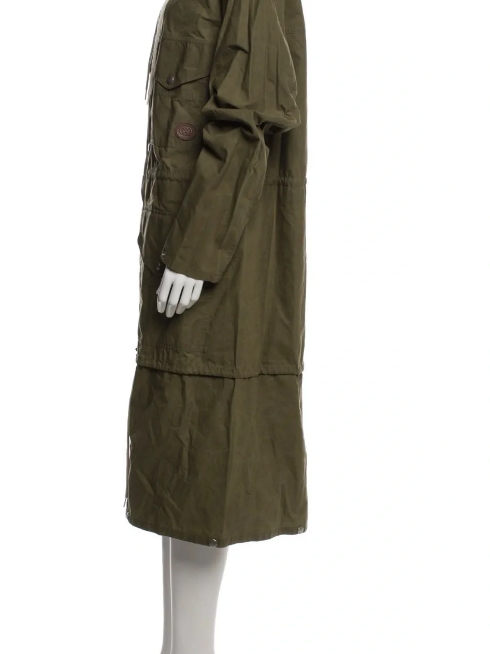 Gucci Olive Green Mens Parka Coat with Drawstring Hood